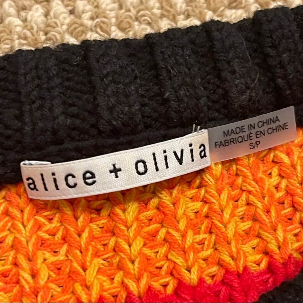 Alice + Olivia Barb Rainbow Striped Sweater Small - Picture 5 of 10